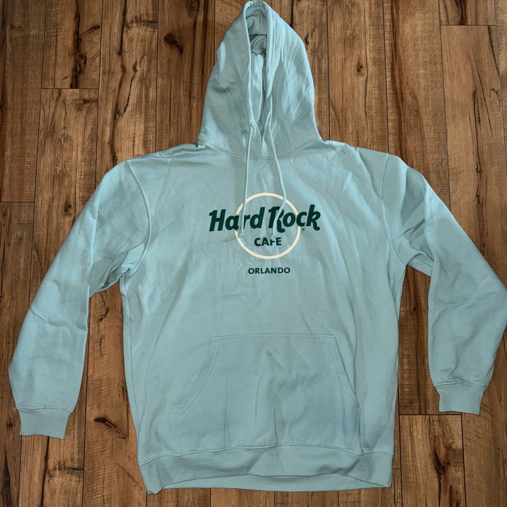 Light teal hard rock sweatshirt